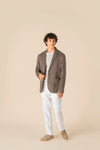 Blazer em Linho com Aspeto Lavado Homem