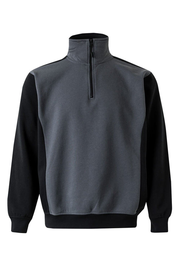 SWEATSHIRT BICOLOR COM MEIO FECHO-GRIS/NEGRO 08/00-XS-RAG-Tailors-Fardas-e-Uniformes-Vestuario-Pro