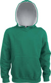 SWEATSHIRT DE CRIANÇA COM CAPUZ EM CONTRASTE-Light Kelly Verde / Branco-6/8-RAG-Tailors-Fardas-e-Uniformes-Vestuario-Pro
