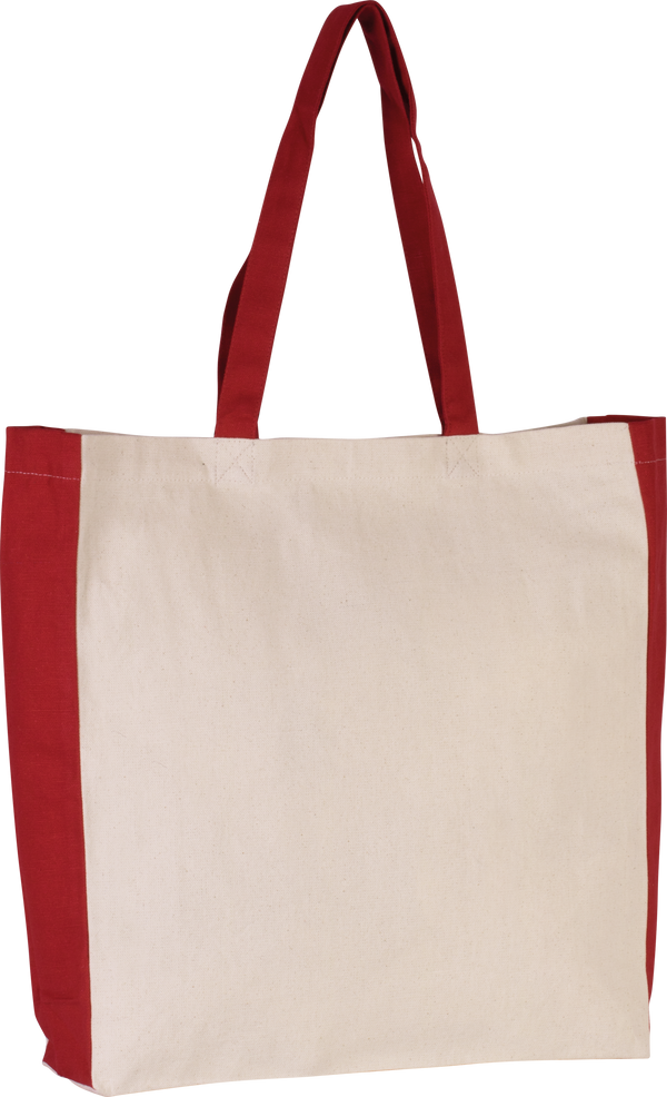 Saco de Compras Bicolor em Algodão Canvas-Natural / Vermelho-Único-RAG-Tailors-Fardas-e-Uniformes-Vestuario-Pro