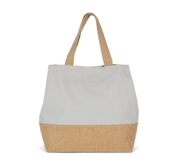 Saco de Compras em Algodão e Juta-Cinzento Neve / Natural-Único-RAG-Tailors-Fardas-e-Uniformes-Vestuario-Pro