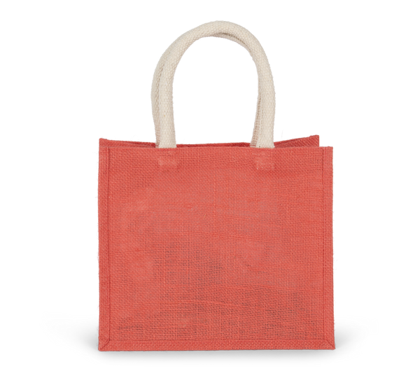 Saco de Compras em Juta com Pegas em Algodão Modelo Médio-Coral Verdadeiro-Único-RAG-Tailors-Fardas-e-Uniformes-Vestuario-Pro