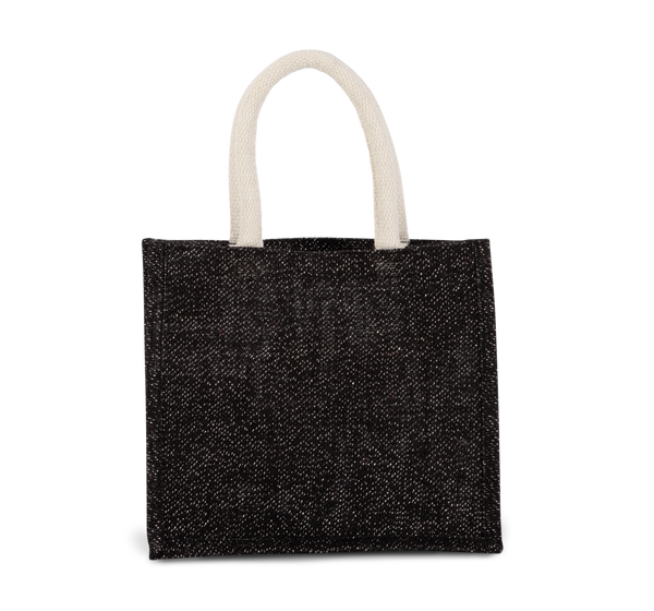 Saco de Compras em Juta com Pegas em Algodão Modelo Médio-Preto / Prateado-Único-RAG-Tailors-Fardas-e-Uniformes-Vestuario-Pro