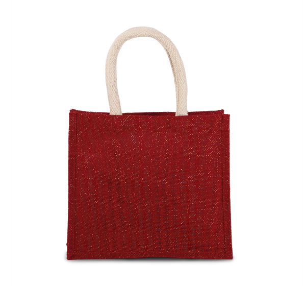 Saco de Compras em Juta com Pegas em Algodão Modelo Médio-Vermelho Cereja / Dourado-Único-RAG-Tailors-Fardas-e-Uniformes-Vestuario-Pro