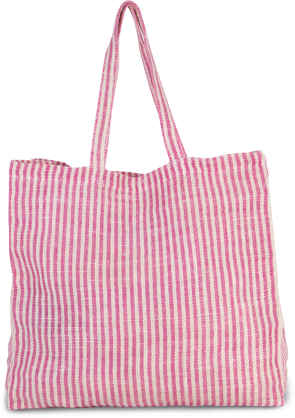 Saco de compras às riscas em juco-Magenta / Natural-Único-RAG-Tailors-Fardas-e-Uniformes-Vestuario-Pro