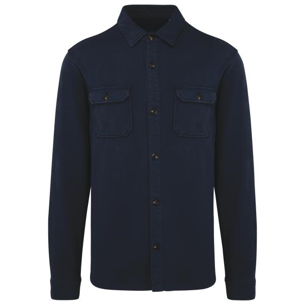 Sobrecamisa Eco-Responsável com Aspeto Lavado-Washed Navy Blue-S-RAG-Tailors-Fardas-e-Uniformes-Vestuario-Pro