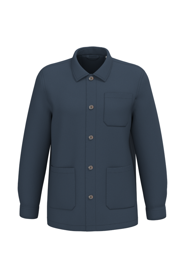 Sobrecamisa Worker Eco-responsável de Homem com Aspeto Lavado-Washed Navy Blue-S-RAG-Tailors-Fardas-e-Uniformes-Vestuario-Pro
