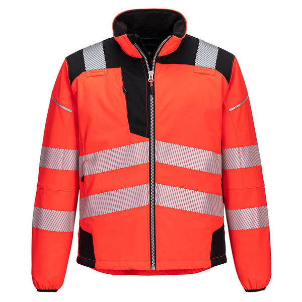 Softshell PW3 Alta Visibilidade-Vermelho/Preto-S-RAG-Tailors-Fardas-e-Uniformes-Vestuario-Pro