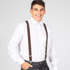 Suspensórios com Pinças Ap. Couro Castanho-Castanho - 124-Único-RAG-Tailors-Fardas-e-Uniformes-Vestuario-Pro
