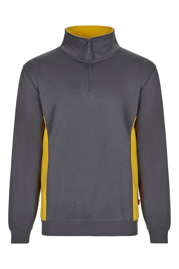 SweatShirt Bicolor c\meio fecho-Cinza/Amarelo - 08/17-XS-RAG-Tailors-Fardas-e-Uniformes-Vestuario-Pro