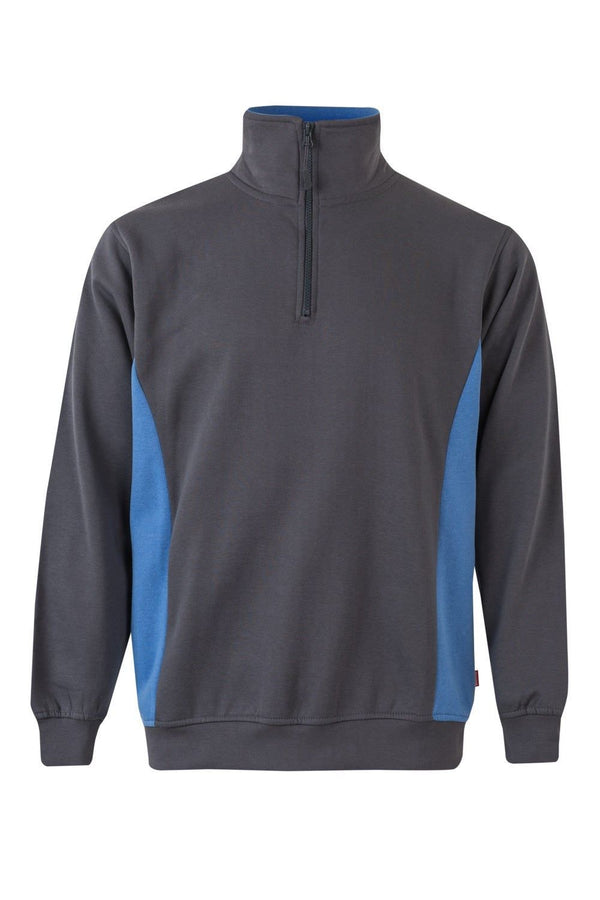 SweatShirt Bicolor c\meio fecho-Cinza/Azul C-XS-RAG-Tailors-Fardas-e-Uniformes-Vestuario-Pro