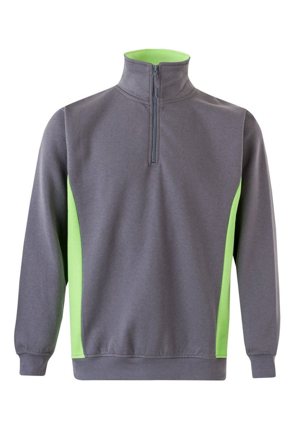SweatShirt Bicolor c\meio fecho-Cinza/Vrde-XS-RAG-Tailors-Fardas-e-Uniformes-Vestuario-Pro