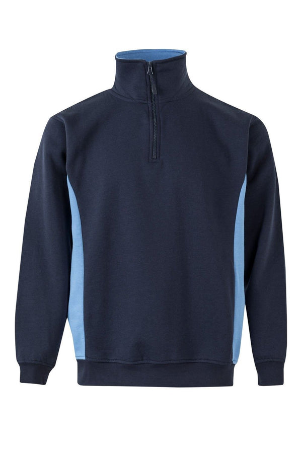 SweatShirt Bicolor c\meio fecho-Marinho/Azul Celeste-XS-RAG-Tailors-Fardas-e-Uniformes-Vestuario-Pro