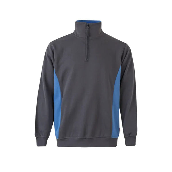 SweatShirt Bicolor c\meio fecho(1 de 2)-Cinza/Azul C-XS-RAG-Tailors-Fardas-e-Uniformes-Vestuario-Pro