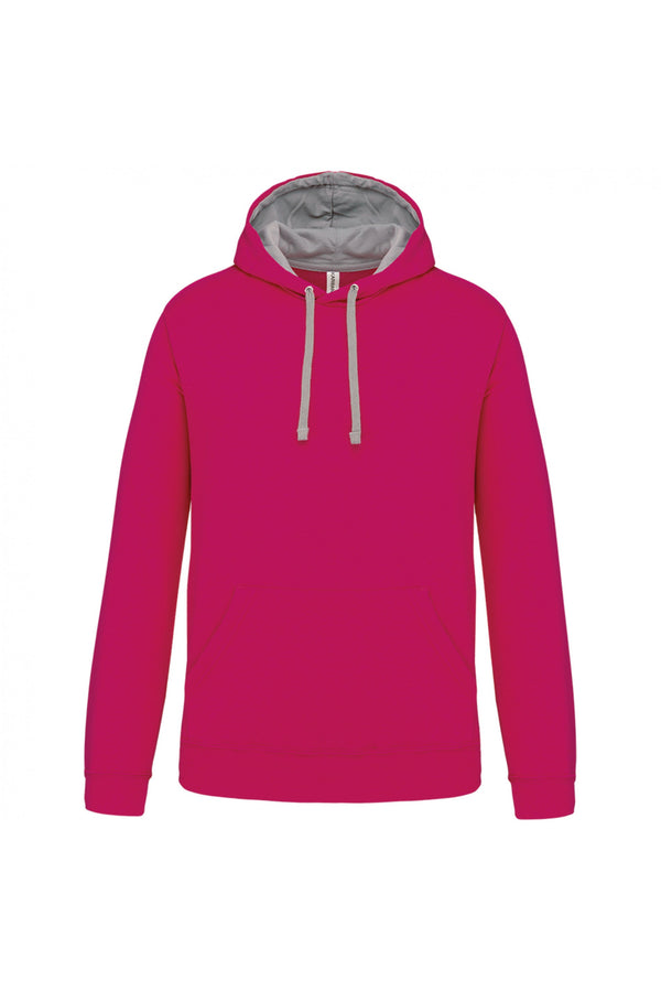 SweatShirt Homem c\capuz em constraste (1 de 2)-Fuscia/Fine Grey-XS-RAG-Tailors-Fardas-e-Uniformes-Vestuario-Pro