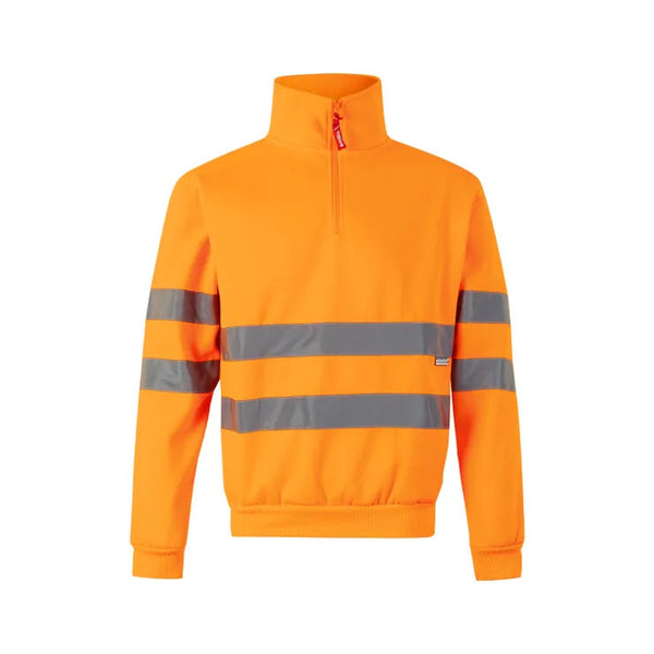 SweatShirt c\meio fecho Alta Visibilidade-Laranja-S-RAG-Tailors-Fardas-e-Uniformes-Vestuario-Pro