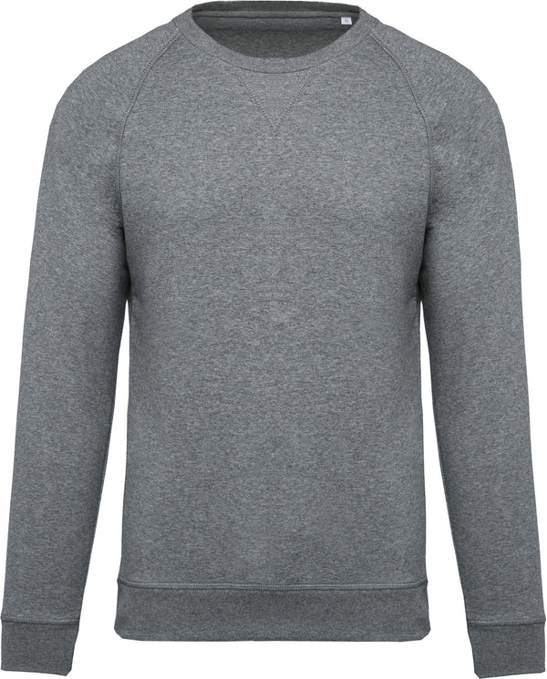 Sweatshirt BIO de homem com decote redondo e mangas raglan-Grey Heather-S-RAG-Tailors-Fardas-e-Uniformes-Vestuario-Pro