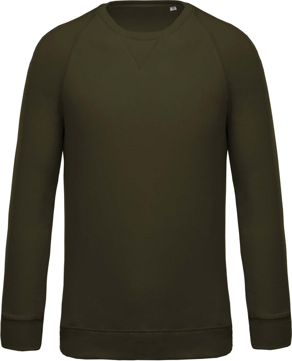 Sweatshirt BIO de homem com decote redondo e mangas raglan-Mossy Verde-S-RAG-Tailors-Fardas-e-Uniformes-Vestuario-Pro