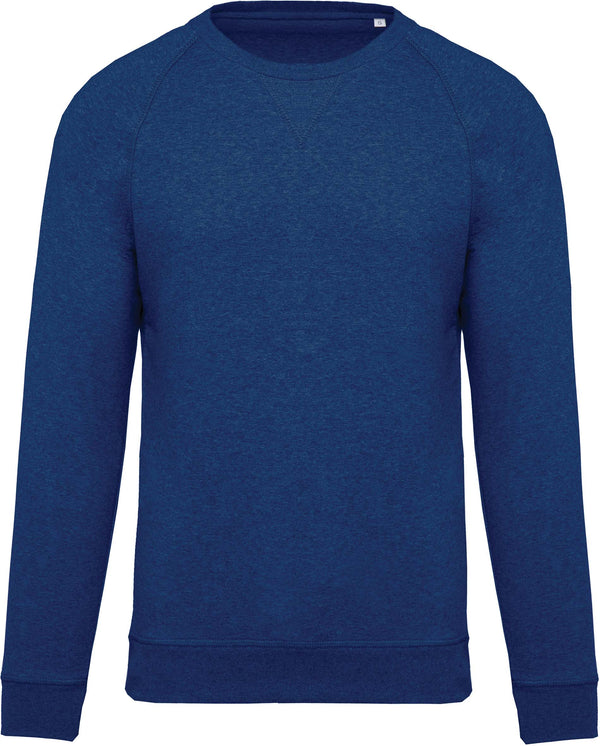 Sweatshirt BIO de homem com decote redondo e mangas raglan-Ocean Azul Heather-S-RAG-Tailors-Fardas-e-Uniformes-Vestuario-Pro