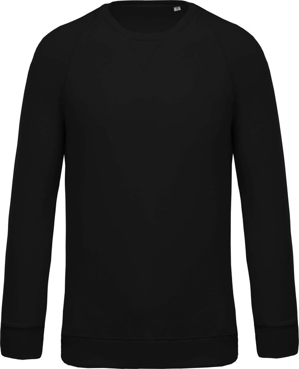Sweatshirt BIO de homem com decote redondo e mangas raglan-Preto-S-RAG-Tailors-Fardas-e-Uniformes-Vestuario-Pro