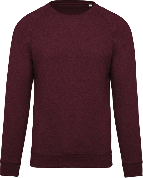 Sweatshirt BIO de homem com decote redondo e mangas raglan-Wine Heather-S-RAG-Tailors-Fardas-e-Uniformes-Vestuario-Pro