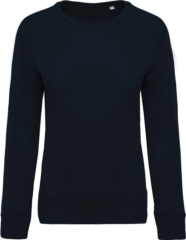 Sweatshirt BIO de senhora com decote redondo e mangas raglan-Azul Marinho-XS-RAG-Tailors-Fardas-e-Uniformes-Vestuario-Pro