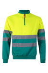 Sweatshirt Bicolor com Fecho-Ecler de Alta Visibilidade-Amarelo/Verde-S-RAG-Tailors-Fardas-e-Uniformes-Vestuario-Pro