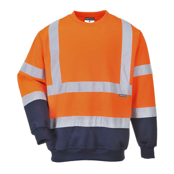 Sweatshirt Bicolor de Alta Visibilidade-Laranja/Marinho-S-RAG-Tailors-Fardas-e-Uniformes-Vestuario-Pro
