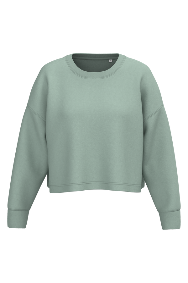 Sweatshirt Curta Decote Redondo Mulher-Sálvia-2XS-RAG-Tailors-Fardas-e-Uniformes-Vestuario-Pro