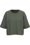 Sweatshirt Curta Manga Curta Decote Redondo Senhora-Cáqui Desportivo-2XS-RAG-Tailors-Fardas-e-Uniformes-Vestuario-Pro