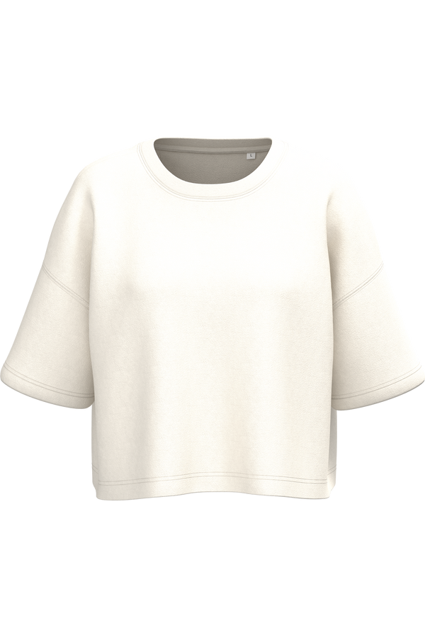 Sweatshirt Curta Manga Curta Decote Redondo Senhora-Leite de Coco-2XS-RAG-Tailors-Fardas-e-Uniformes-Vestuario-Pro