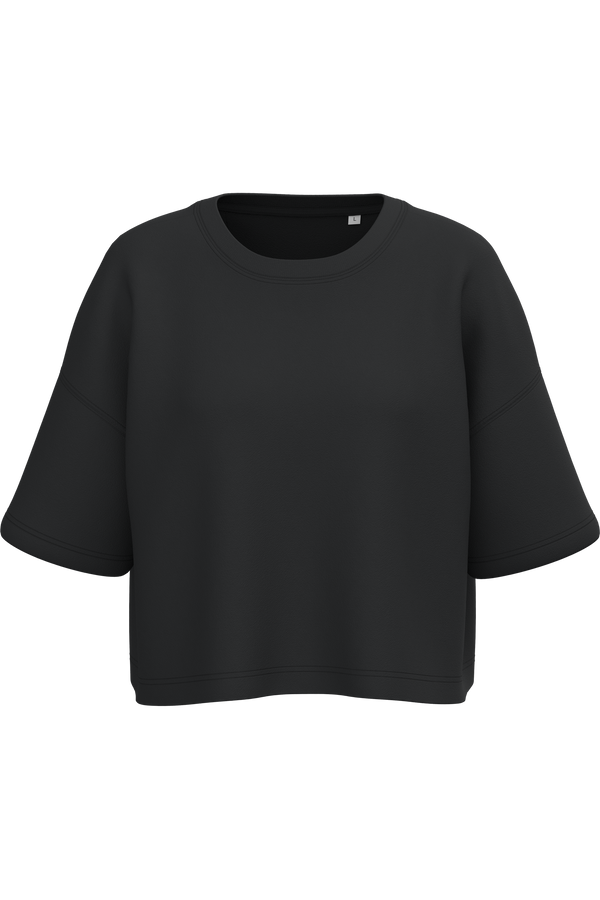 Sweatshirt Curta Manga Curta Decote Redondo Senhora-Preto-2XS-RAG-Tailors-Fardas-e-Uniformes-Vestuario-Pro
