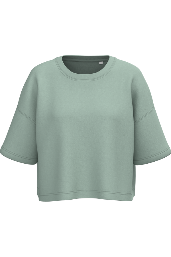 Sweatshirt Curta Manga Curta Decote Redondo Senhora-Sálvia-2XS-RAG-Tailors-Fardas-e-Uniformes-Vestuario-Pro