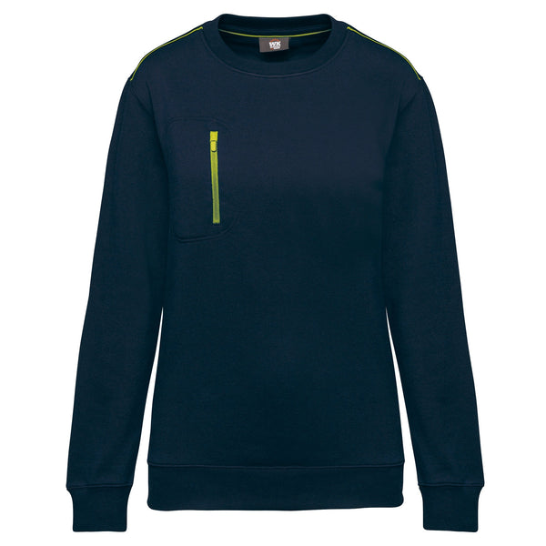 Sweatshirt Day To Day unissexo com bolso com fecho em zip contraste-Navy / Fluorescent Yellow-XS-RAG-Tailors-Fardas-e-Uniformes-Vestuario-Pro