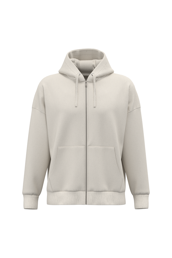 Sweatshirt Eco-responsável com Fecho e Capuz Oversize Unissexo-Marfim-XS-RAG-Tailors-Fardas-e-Uniformes-Vestuario-Pro