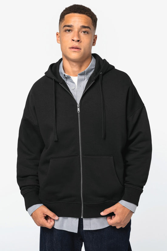 Sweatshirt Eco-responsável com Fecho e Capuz Oversize Unissexo-RAG-Tailors-Fardas-e-Uniformes-Vestuario-Pro