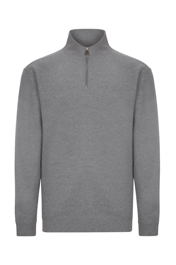 Sweatshirt Unissexo Meio Fecho Hervey-Heather Grey - 202-XS-RAG-Tailors-Fardas-e-Uniformes-Vestuario-Pro