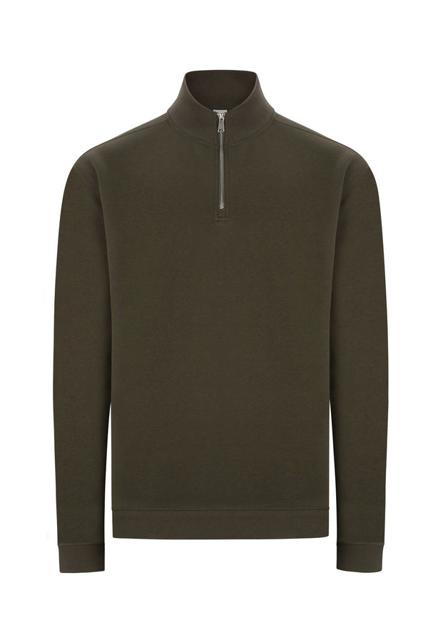 Sweatshirt Unissexo Meio Fecho Hervey-Misty Green - 621-XS-RAG-Tailors-Fardas-e-Uniformes-Vestuario-Pro