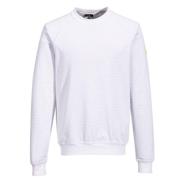 Sweatshirt anti estático ESD-Branco-L-RAG-Tailors-Fardas-e-Uniformes-Vestuario-Pro