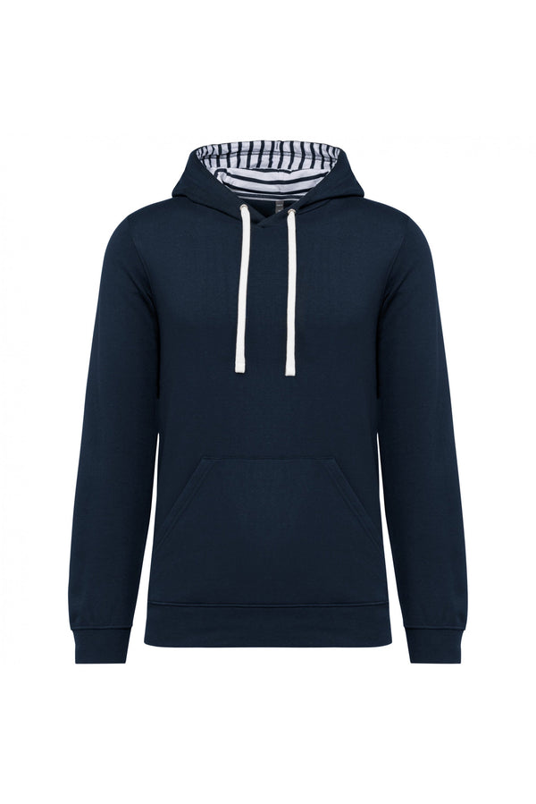 Sweatshirt c/capuz em contraste estampado unissexo-Azul/Cinza-XS-RAG-Tailors-Fardas-e-Uniformes-Vestuario-Pro