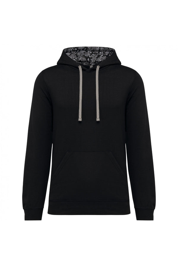 Sweatshirt c/capuz em contraste estampado unissexo-Preto-XS-RAG-Tailors-Fardas-e-Uniformes-Vestuario-Pro