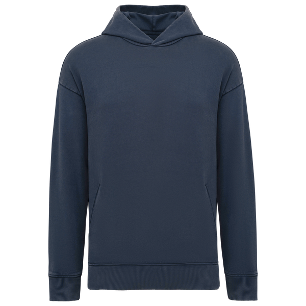 Sweatshirt com Capuz Aspeto Lavado Oversize Unissexo-Azul Marinho Lavado-XS-RAG-Tailors-Fardas-e-Uniformes-Vestuario-Pro