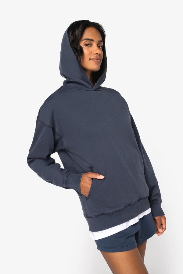 Sweatshirt com Capuz Aspeto Lavado Oversize Unissexo-RAG-Tailors-Fardas-e-Uniformes-Vestuario-Pro
