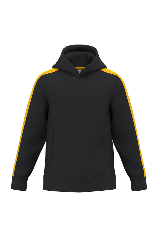 Sweatshirt com Capuz Bicolor de Criança-Preto / Amarelo Desportivo-4/6 Anos-RAG-Tailors-Fardas-e-Uniformes-Vestuario-Pro