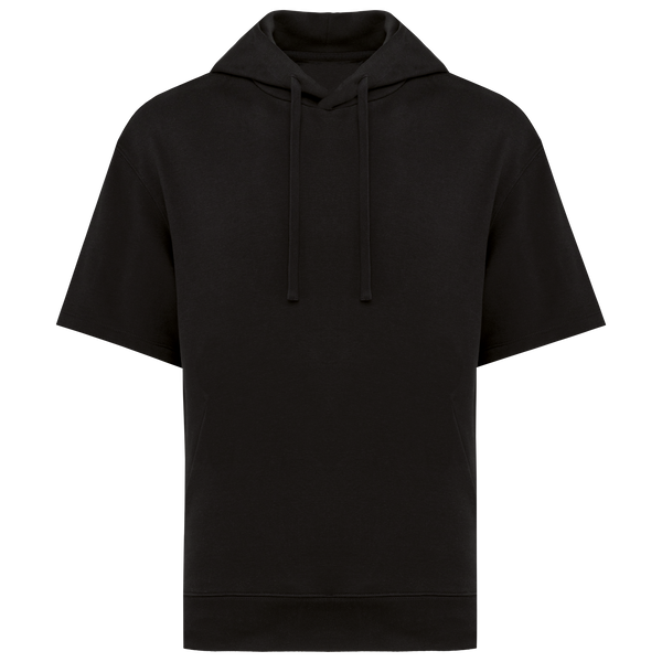 Sweatshirt com Capuz Manga Curta French Terry Unissexo-Preto-XS-RAG-Tailors-Fardas-e-Uniformes-Vestuario-Pro