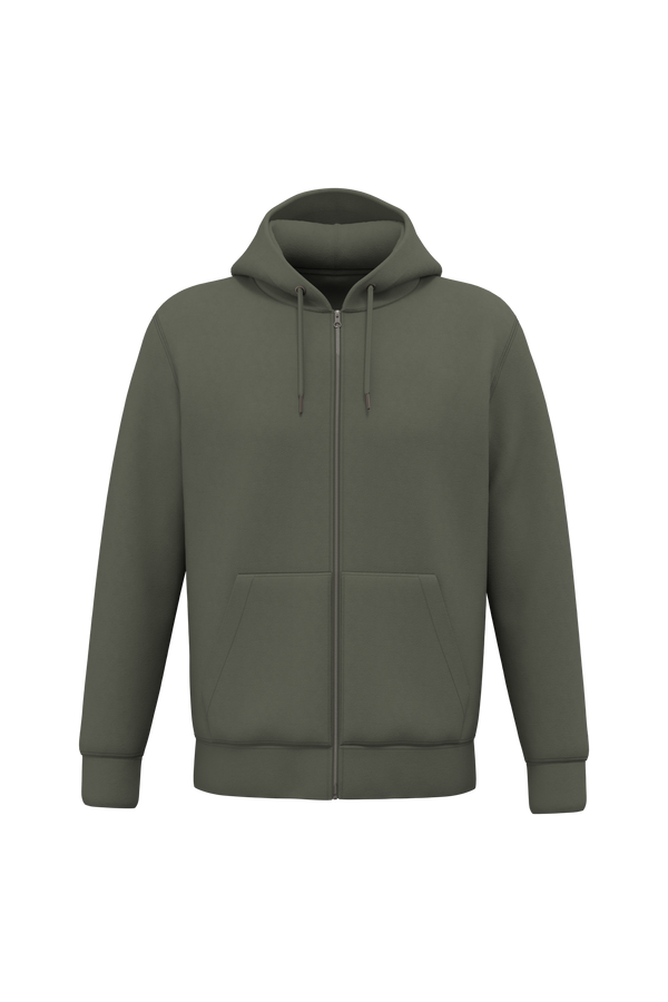 Sweatshirt com Fecho e Capuz Unissexo-Caqui Orgânico-2XS-RAG-Tailors-Fardas-e-Uniformes-Vestuario-Pro