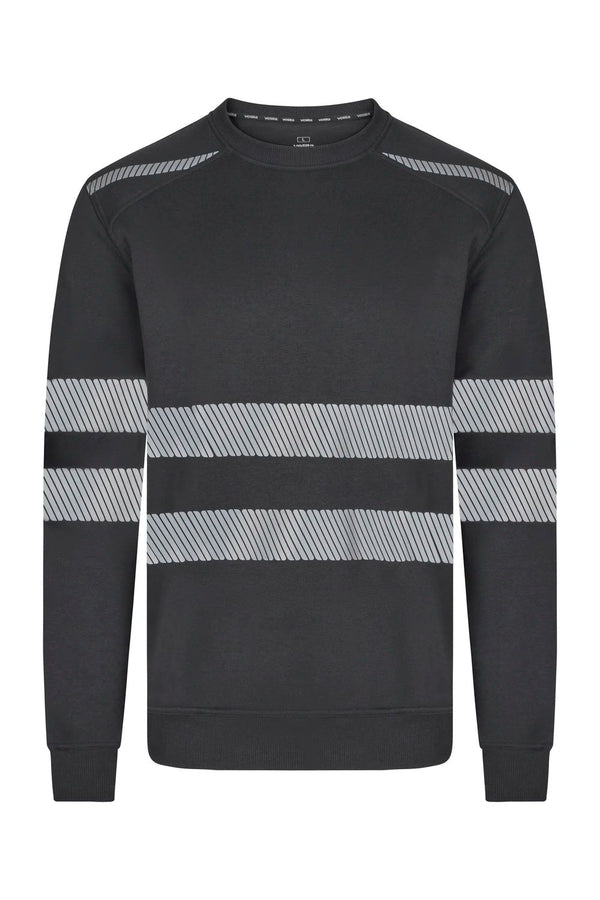 Sweatshirt com Gola Redonda e Faixas Segmentadas de Visibilidade Melhorada-Cinza Antracite - 90-XS-RAG-Tailors-Fardas-e-Uniformes-Vestuario-Pro