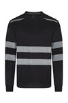 Sweatshirt com Gola Redonda e Faixas Segmentadas de Visibilidade Melhorada-Preto - 00-XS-RAG-Tailors-Fardas-e-Uniformes-Vestuario-Pro