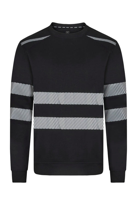 Sweatshirt com Gola Redonda e Faixas Segmentadas de Visibilidade Melhorada-Preto - 00-XS-RAG-Tailors-Fardas-e-Uniformes-Vestuario-Pro