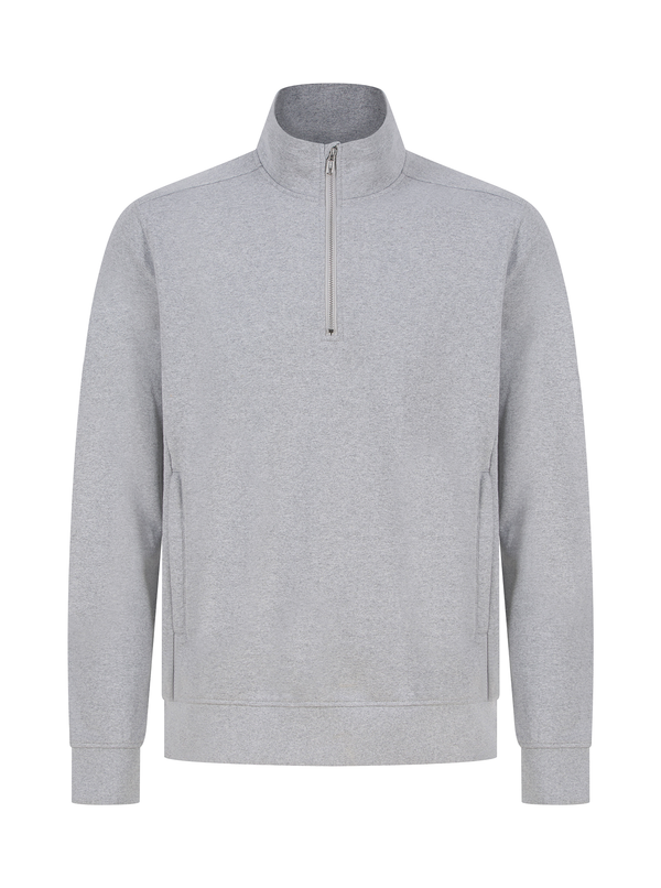 Sweatshirt com Meio Fecho Unissexo-Cinzento Mesclado-XS-RAG-Tailors-Fardas-e-Uniformes-Vestuario-Pro